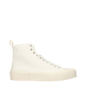 Beigefarbene High-Top-Sneaker aus Stoff
