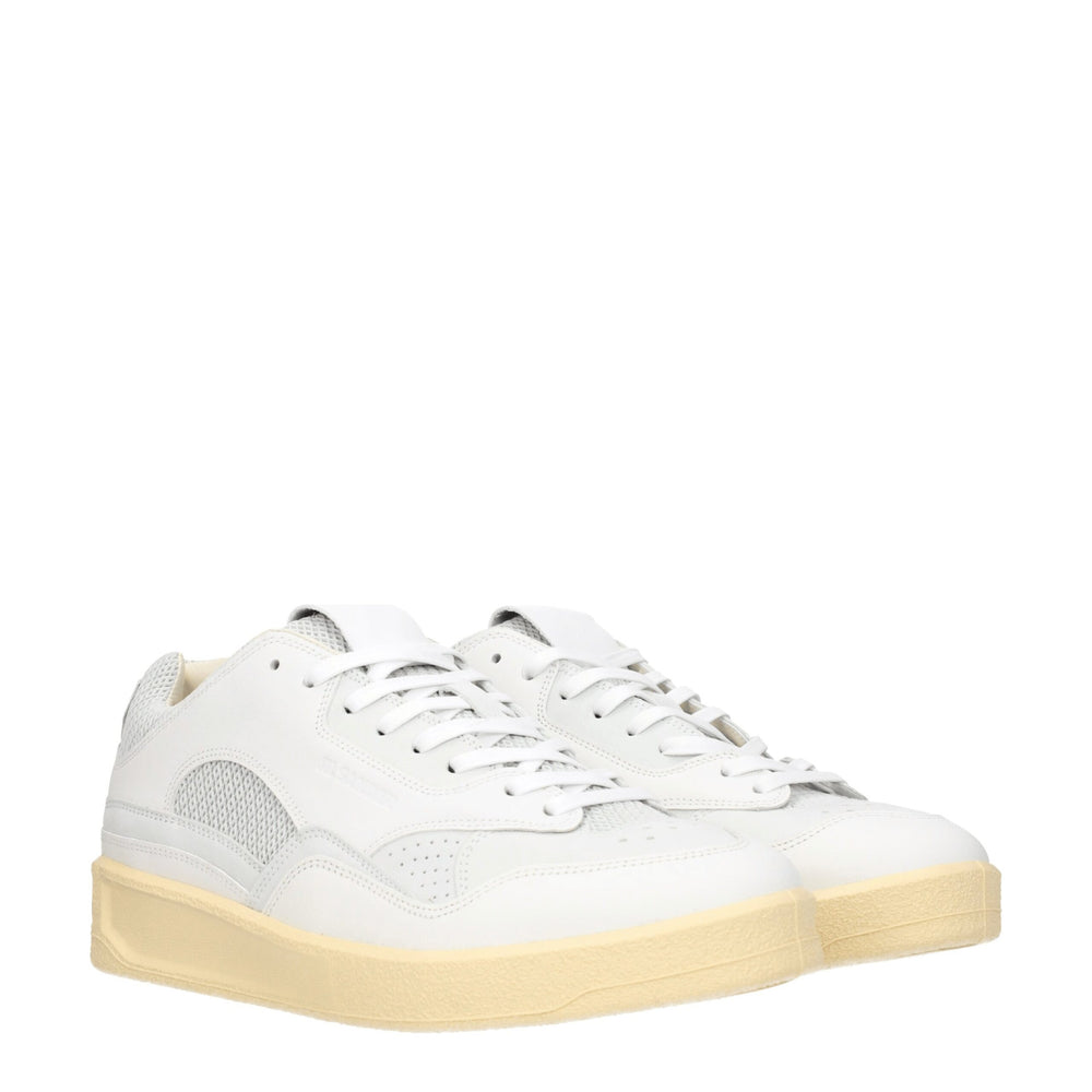 Weiße Sneakers aus Leder mit niedrigem Schaft