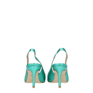 Grüne Leder High Heel Pumps