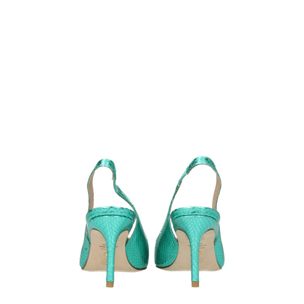Grüne Leder High Heel Pumps