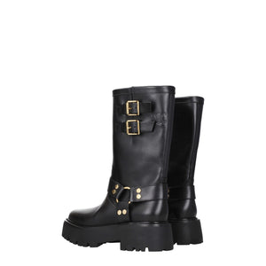 Goldfarbene Lederstiefeletten