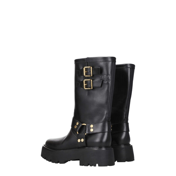 Goldfarbene Lederstiefeletten