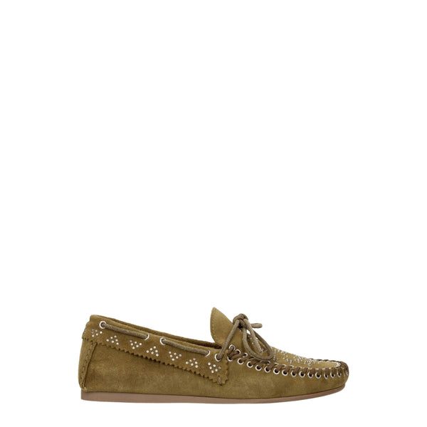 Grüne Leder Slipper