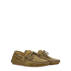 Grüne Leder Slipper