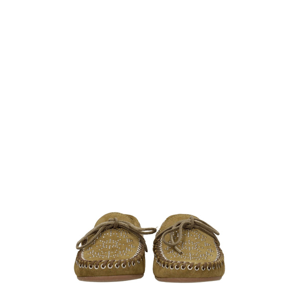 Grüne Leder Slipper
