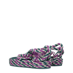 Flache Sandalen aus Multicolor-Stoff