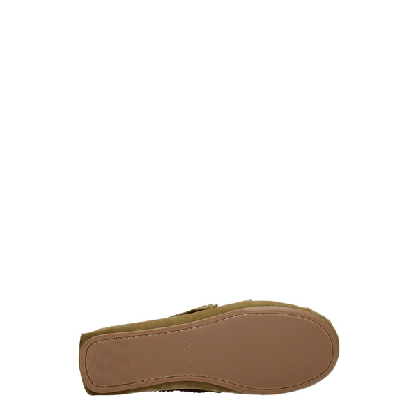Grüne Leder Slipper