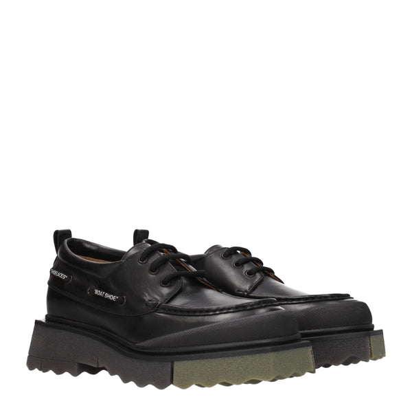 Schwarze Leder Slipper