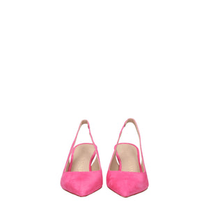 Rosa Leder Pumps mit hohem Absatz