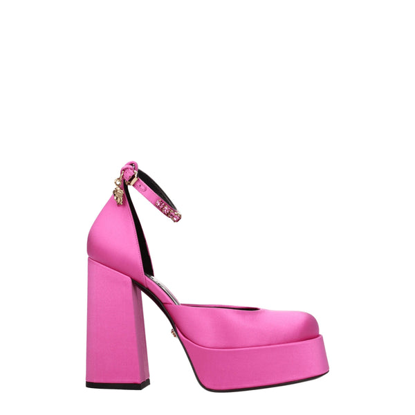 Rosa Satin Plateau-Pumps