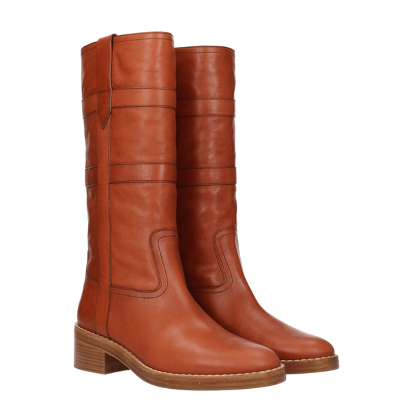 Braune Lederstiefel