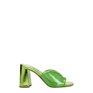 Grüne Plexiglas-Plateau-Sandalen