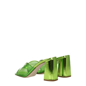 Grüne Plexiglas-Plateau-Sandalen