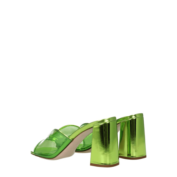 Grüne Plexiglas-Plateau-Sandalen