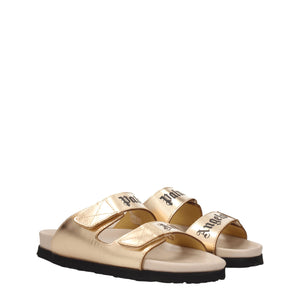 Goldene Leder-Pantoffeln
