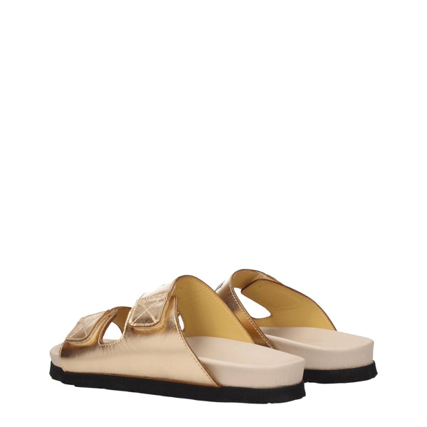 Goldene Leder-Pantoffeln
