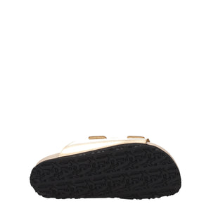 Goldene Leder-Pantoffeln