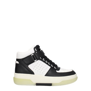Schwarze Leder-High-Top-Sneaker