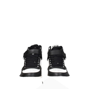 Schwarze Leder-High-Top-Sneaker