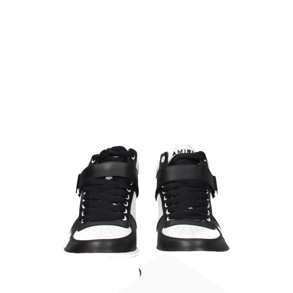 Schwarze Leder-High-Top-Sneaker