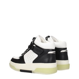 Schwarze Leder-High-Top-Sneaker