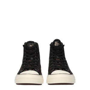 Braune High-Top-Sneaker aus Stoff