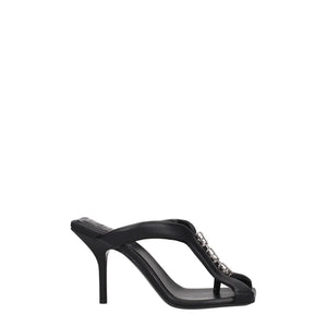 Schwarze Leder-Stilettos