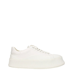 Weiße Plateau-Sneakers aus Stoff