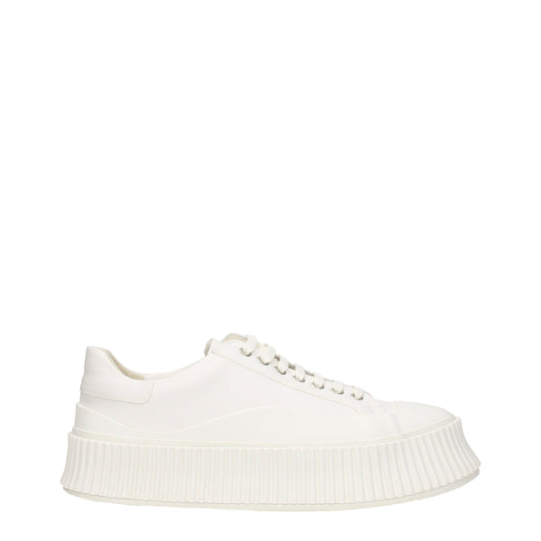 Weiße Plateau-Sneakers aus Stoff