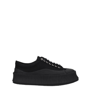 Schwarzer Stoff Chunky Sneakers