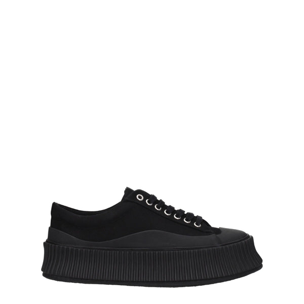 Schwarzer Stoff Chunky Sneakers