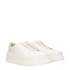 Weiße Plateau-Sneakers aus Stoff