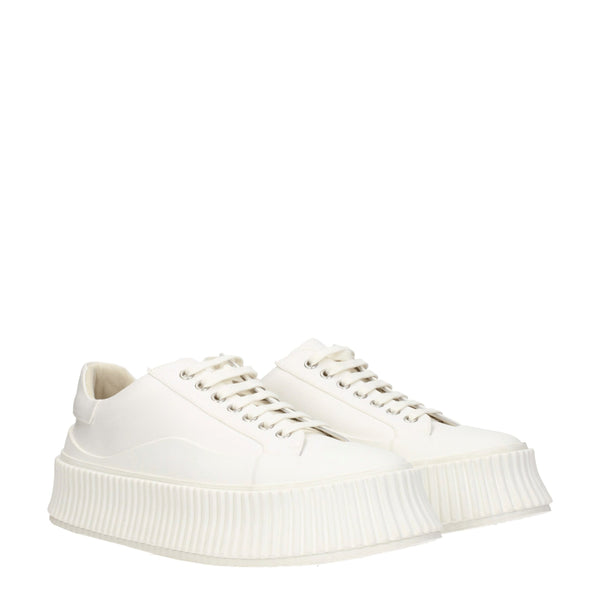 Weiße Plateau-Sneakers aus Stoff