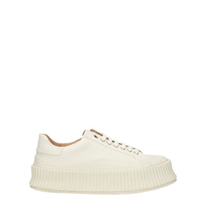 Weiße Plateau-Sneakers aus Stoff