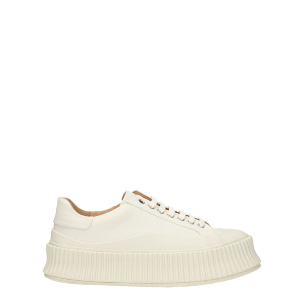 Weiße Plateau-Sneakers aus Stoff