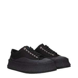 Schwarzer Stoff Chunky Sneakers