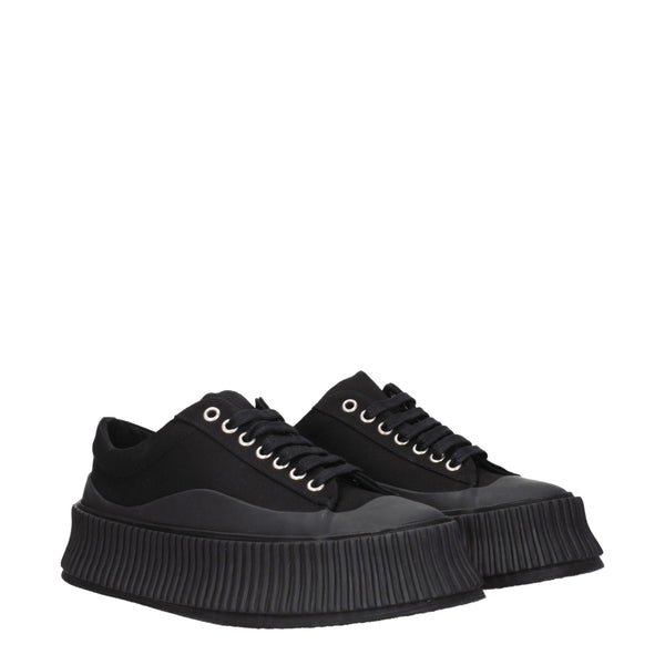 Schwarzer Stoff Chunky Sneakers