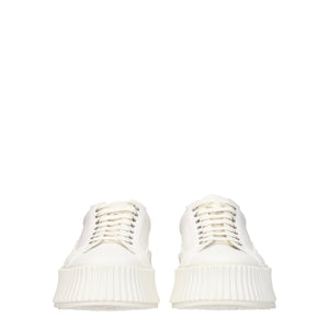 Weiße Plateau-Sneakers aus Stoff