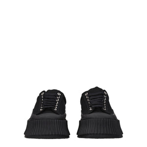 Schwarzer Stoff Chunky Sneakers