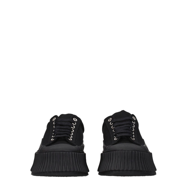 Schwarzer Stoff Chunky Sneakers