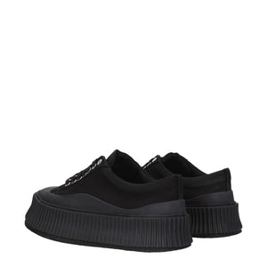 Schwarzer Stoff Chunky Sneakers