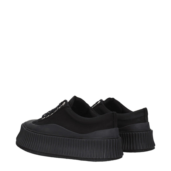 Schwarzer Stoff Chunky Sneakers