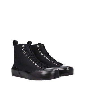 Schwarze High-Top-Sneaker aus Stoff