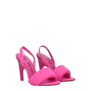 Pinke Stoff-Stilettos
