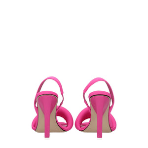 Pinke Stoff-Stilettos