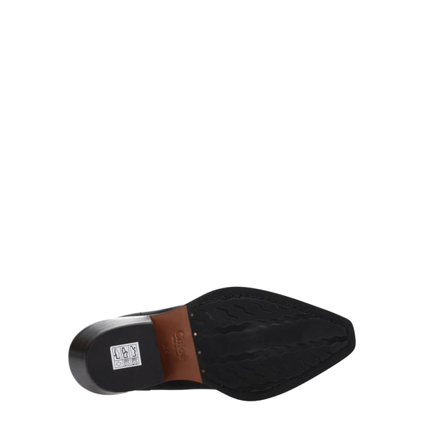 Schwarze Lederstiefeletten