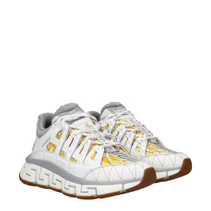 Weißer Stoff Sportliche Turnschuhe
