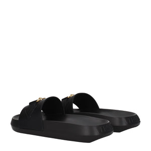 Leder-Hausschuhe in Schwarz
