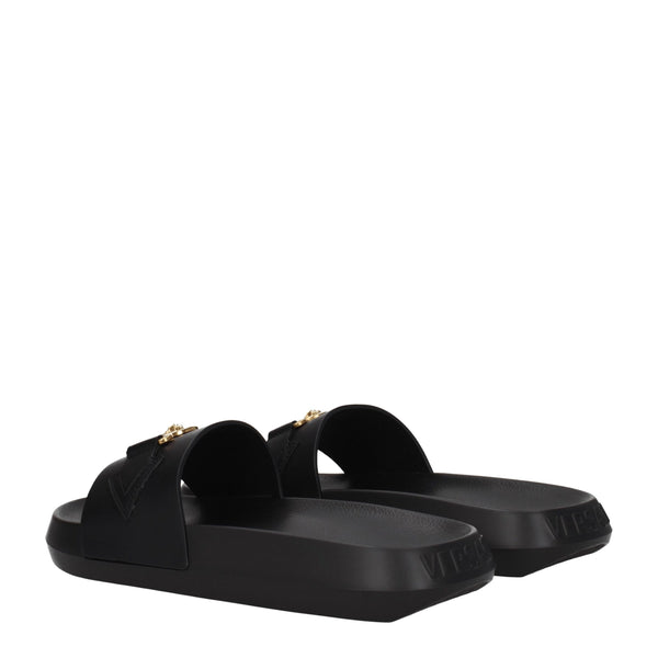 Leder-Hausschuhe in Schwarz