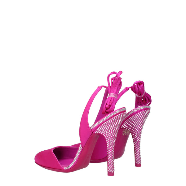 Pinke Satin-Stilettos